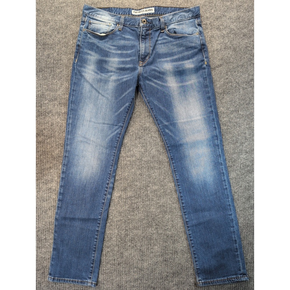 EXPRESS Jeans Rocco Slim Fit Skinny Leg Men's Size 36x32 Zip Fly  Dark Wash